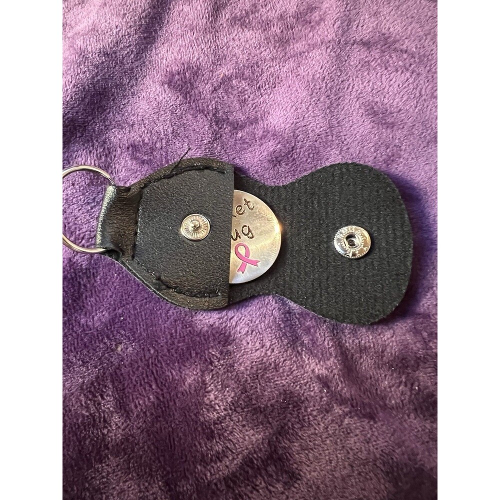 Breast Cancer Pocket Hug Coin And Keychain Holder Double Sided Coin - Picture 3 of 3